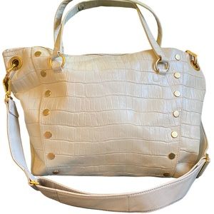 NWT HAMMITT LARGE DANIEL WHITE CROCODILE CROSSBODY SHOULDER TOTE BAG